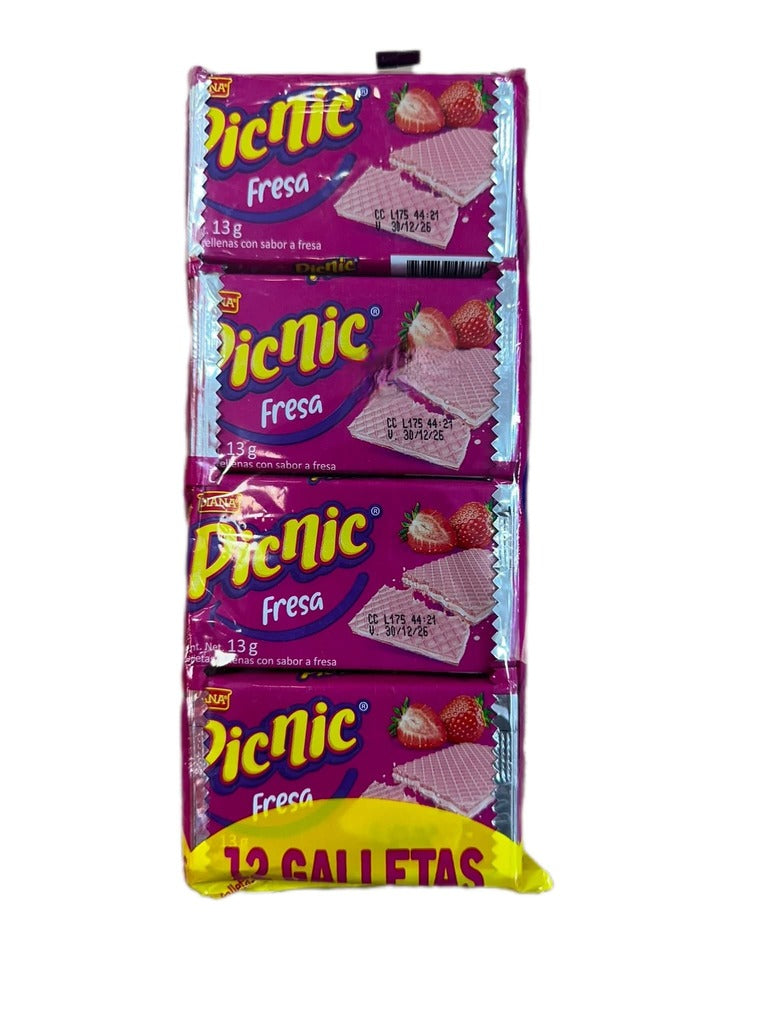 Galleta fresa Picnic 13g paquete 12 unidades