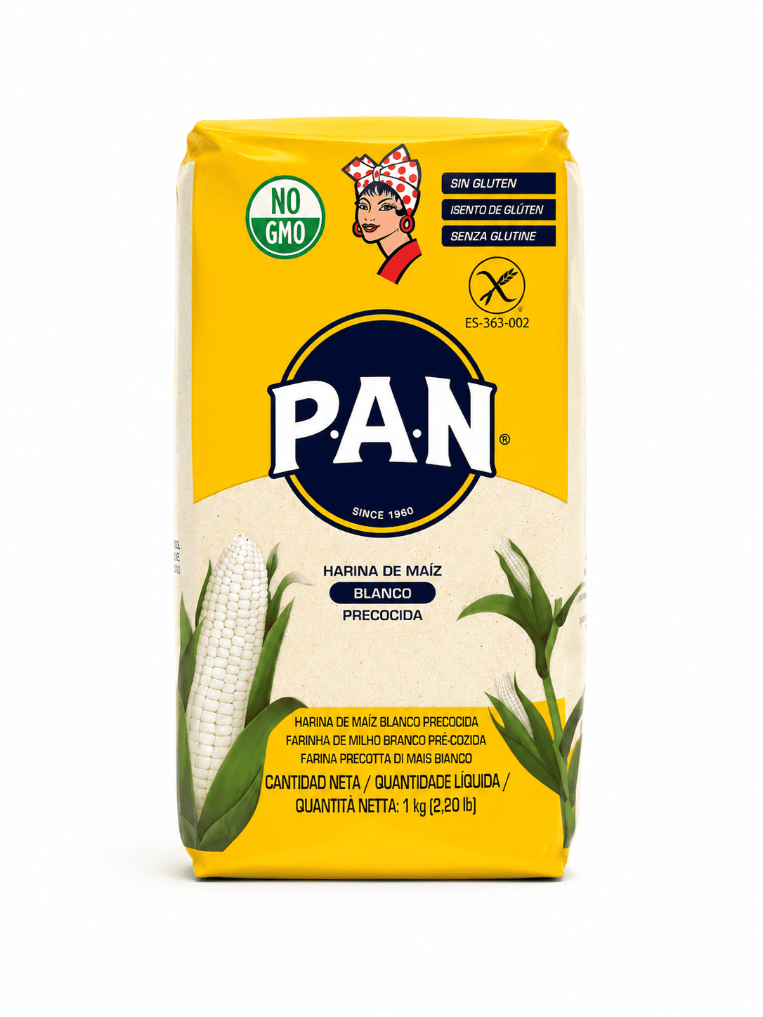 Harina de maiz amarillo/blanco Pan