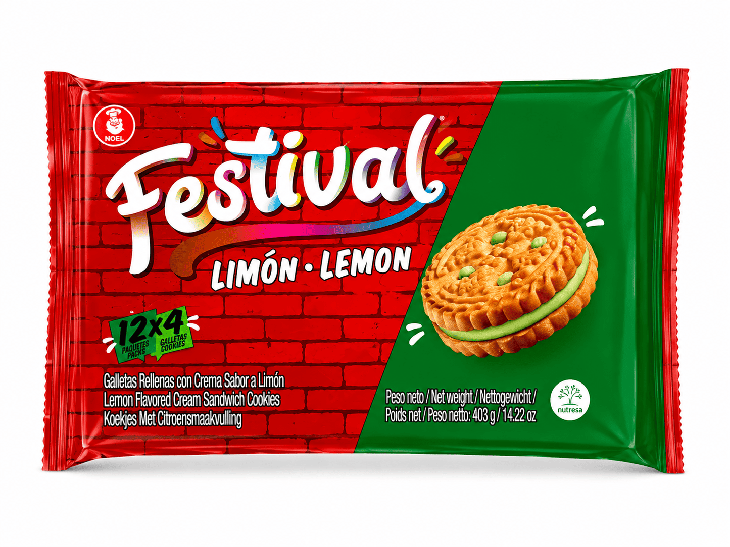 Galletas festival varios sabores 403g 12unidades