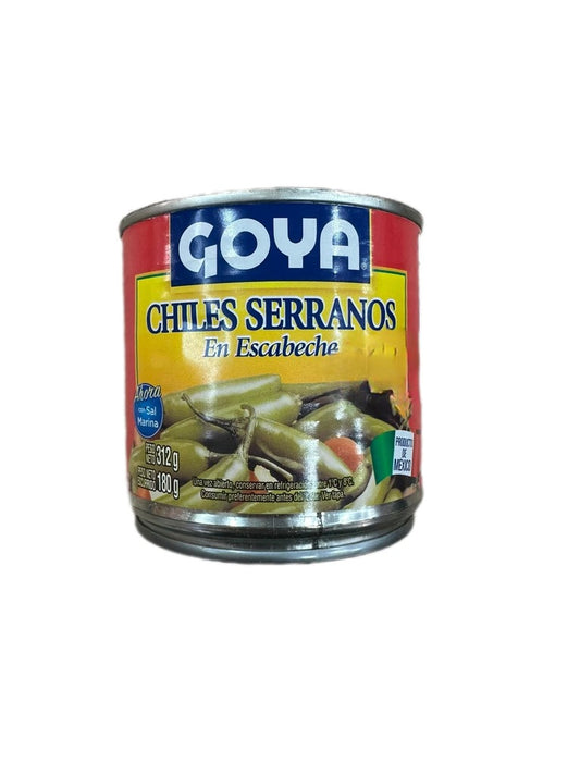 Chiles serranos Goya peso neto 312g