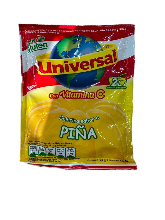 Mezcla en polvo para gelatina sabor piña Universal 130g