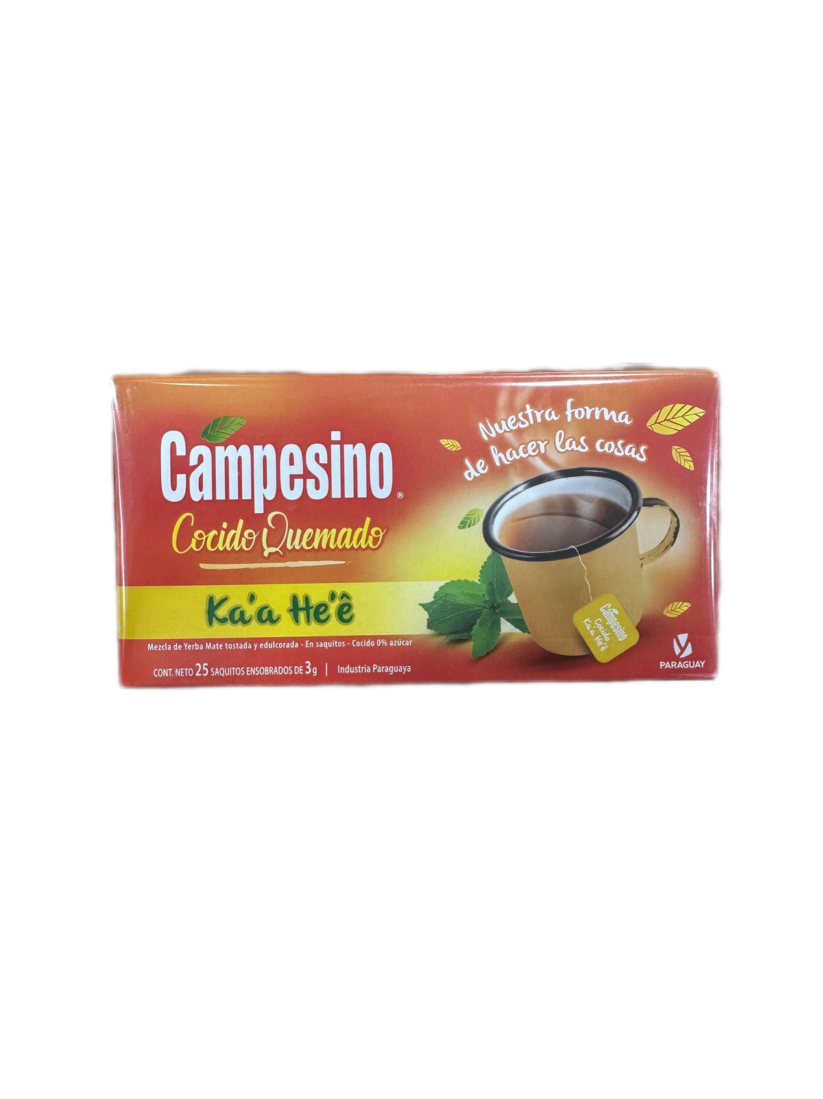Yerba mate cocido quemado Campesino Kaa Hee 25 saquitos